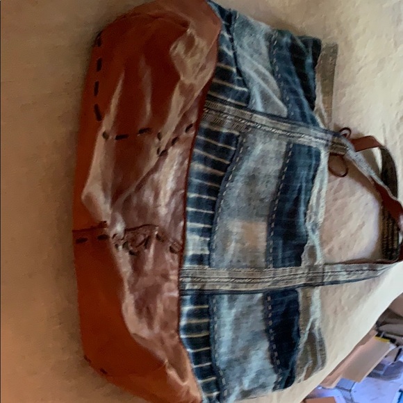 Sundance denim and leather tassel handbag - Picture 4 of 7